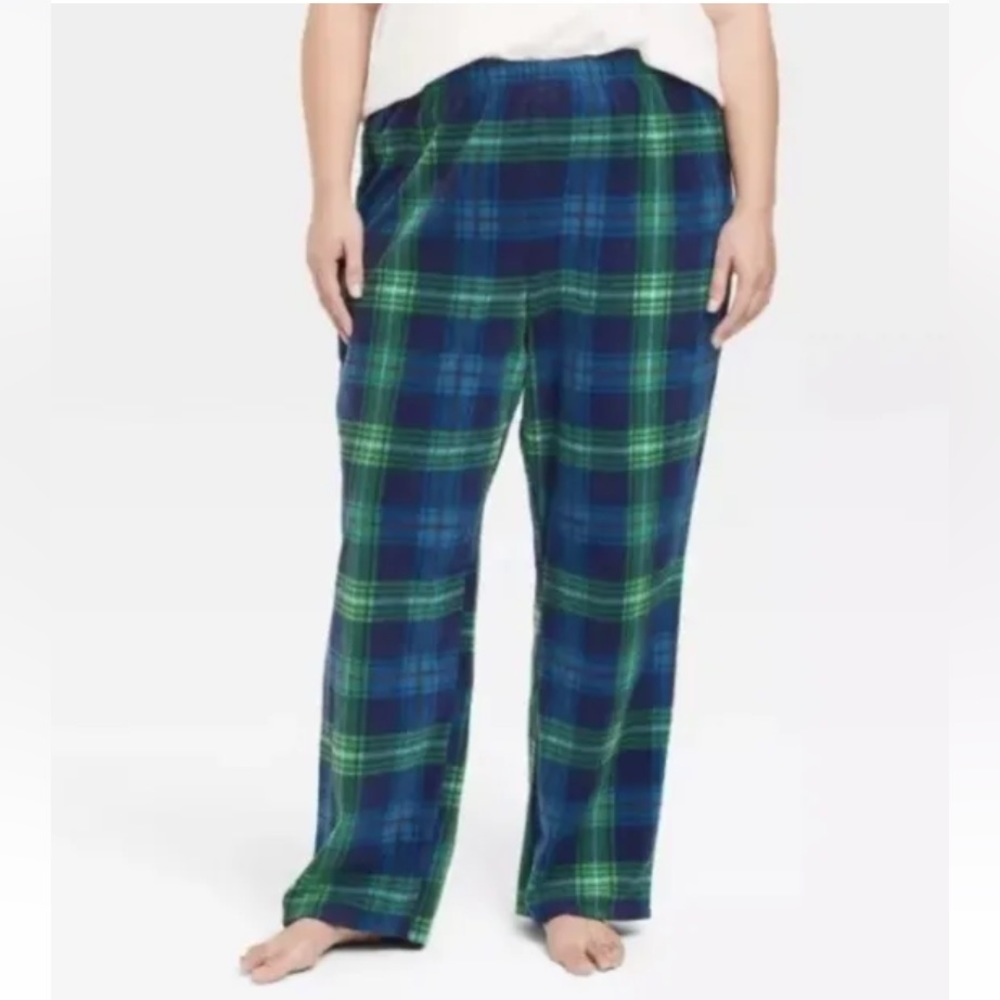 Wondershop at Target Green Blue Plaid Fleece Holiday Sleep PJ Pajama Pants 3X